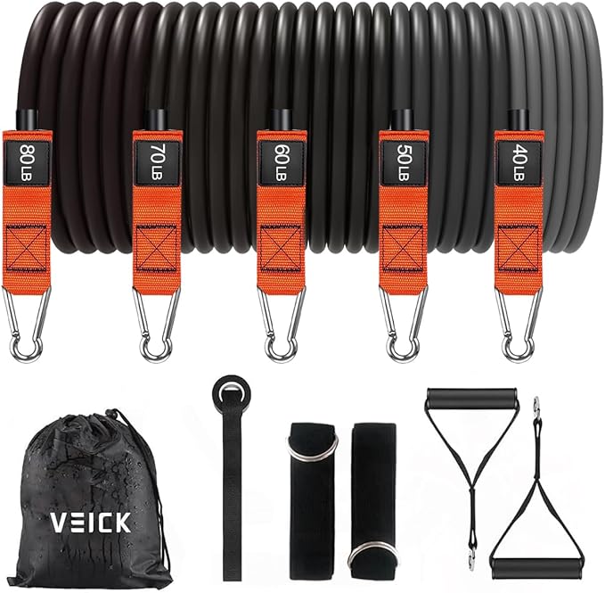 VEICK Resistance Bands, Exercise Bands, Workout Bands, Resistance Bands for Working Out with Handles for Men and Women, Exercising Bands for Fitness Weights Work Out at Home