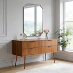 ANDY STAR Brushed Bronze Scalloped Mirror, 26"x38" Bathroom Vanity Mirror, Antique Scalloped Mirror in Premium Stainless Steel Frame, Timeless Shape with Unique Flair, Hangs Vertically/Horizontally