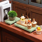 Maitys 3 Pcs Wooden Risers for Display Pedestal Stand Wooden for Decor Farmhouse Vintage Rustic Stackable Kitchen Stand Tray Riser, 3 Sizes(12 x 6.7, 8 x 4.7, 4 x 2.8 in,Green)