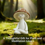Meditation Mushroom Resin Statues – Cute Yoga Mushroom Figurines for Desk, Home, Office & Garden Decor – Zen Resin Sculptures for Living Room, Patio, Tabletop & Backyard (1 Pack, Mushroom)