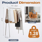 Upgraded Travel Garment Rack, Stainless Steel Portable Clothes Rack Collapsible, Folding Clothes Rack for Indoor & Outdoor, Portable Clothes Airer for Travel (Upgraded)