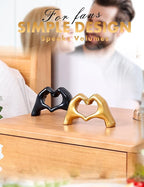 Small Heart Hands Sculpture-Gold Shelf Decor for Living Room, Love Finger Statue Modern Aesthetic Unique Accent Decor Bedroom Knick Knacks -Gifts for Wedding Christmas Birthday(Gold)