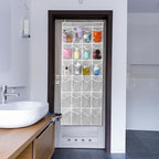 Over the Door 24 Pocket Hanging Shoe Organizer, Space Saving Hanging Storage Holder, Gray, (64" X 19")