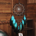 MOONFLY Dream Catcher Handmade Traditional Feather Dreamcatcher Hanging Home Wall Decoration Craft Ornament for Home, Bedroom, Kids, Boys Native American Style Décor (Blues)
