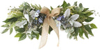 25.6 Inch Floral Swag, Artificial Eucalyptus Leaves Swag with Daisy Flower and Blue Berries, Green Leaves Wedding Arch Flowers, Greenery Swag for Front Door Wall Decor