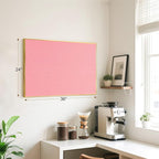Linen Bulletin Board 36" x 24", Fabric Pin Board with Gold Aluminum Frame, Decorative Vision Board for Home Office, Bedroom & Dorm Wall Decor, Includes 10 Push Pins, Pink