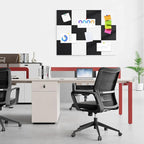 Large Cork Board for Walls 48"x36" |Cork Board Alternative| 12 Pack Felt Wall Tiles| White Bulletin Board with Removable Adhesive | Cork Boards Pinboard for Office Home Classroom,White