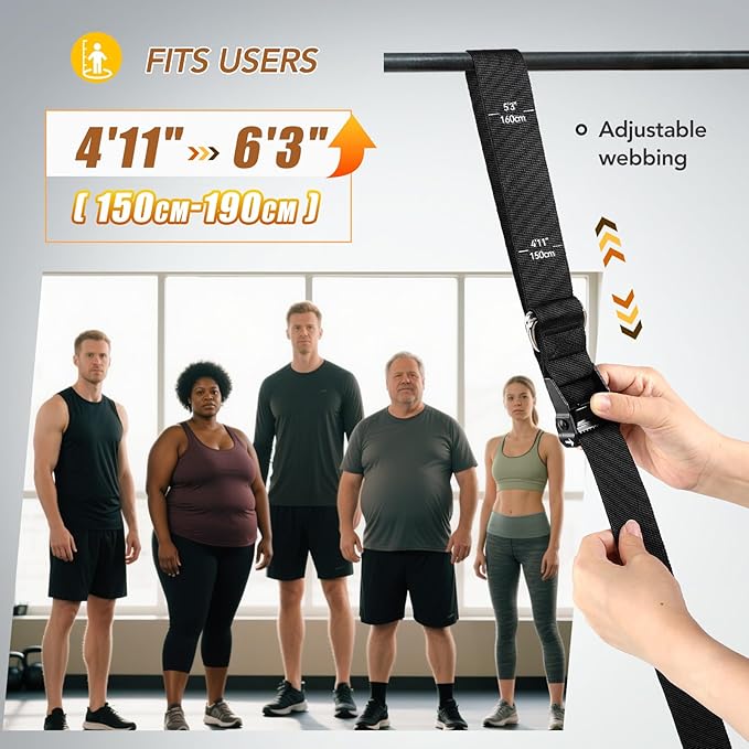 Pull Up Assistance Bands with Foot Support Pedal - Upgraded Heavy Duty Resistance Bands Adjustable Weight/Height with 80Lbs Bands&Measured Strap for Strength Training Home Gym