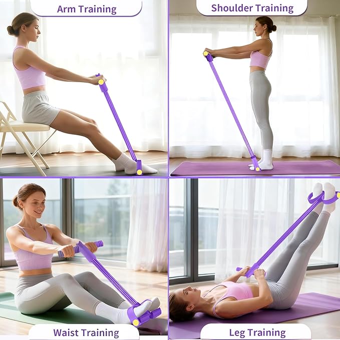 Pedal Resistance Bands with Handles, Durable 6-Tubes Multifunction Pedal Resistance Band, Natural Rubber Foot Pedal Resistance Bands, Fitness Resistance Bands for Abdomen, Waist, Arm, Leg