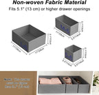 Garvee Drawer Organizer Clothes, Set of 18 Dresser Organizer Bins for Baby Clothes, Underwear, Bra & Sock, Foldable Fabric Closet Drawer Divider Organization for Bedroom, Nursery, Grey