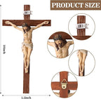 TALPGOD Crucifix Wall Cross 10 Inch,Jesus Cross Home Décor,Jesus Statue Catholic Hanging Cross for Wall Art,Religious Wall Crucifix Decor,Crucifijos Catolicos