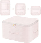 Ultra Space Saving Self Compression Organizer, Comforter Storage Bag for Clothes, Blankets, Pillows, Duvet, Comforters, Bedding Sets and Much More (Pink,X-L - 54 * 42 * 60cm)