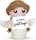 Sympathy Gifts for Loss of Loved One - No Words Just Hugs - Handmade Crochet Angel Doll, Bereavement Condolences Memorial Gift, Get Well Soon, Miscarriage, Comfort Gifts for Women