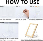 6 Pack Adjustable Clear Acrylic Display Stands for Purse, Book, Album, CD, Magazine, Picture, Plate & Artworks, Home Office Party Decor(4.02 x 2.36 x 4.5 Inch)