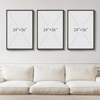 Large Framed Modern Abstract Wall Art for Living Room, 3 Piece Black White Gray Canvas Prints Paintings Artwork for Walls, Minimalist Abstract Pictures for Hallway, Stair, Office Wall Decor 24x36 In