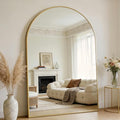 Prywot Full Length Mirror, Oversized 86"x46" Arched-Top Floor Mirror, Free Standing Mirrors, Modern Full Body Mirrors with Aluminum Alloy Frame for Bedroom,Living Room, Gold