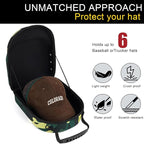 Hard baseball hat case, Hat Carrier Travel Case with Adjustable Shoulder Strap, Hat cap case for 6 Baseball Caps - Perfect for Traveling (Camo Green)