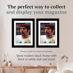 Creative Picture Frames 8.25 x 11 Magazine Frame with Full-Strength Glass, Holds Up To A 1/4" Thick Media with Installed Hangers for Easy Mounting, 11x14 Manhattan Black Frame with White Mat