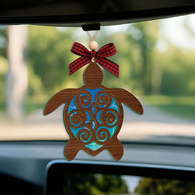 Turtle Christmas Ornaments 2025, Unique Turtle Xmas Gifts for Neighbors, Friends, Family, Turtle Gifts for Women, 3D Effect Flat Ornaments and 2 Layer