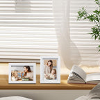 Egofine 5x7 Picture Frames Set of 4, Made of Solid Wood Covered by Plexiglass 3.5x5 and 4x6 with Mat or 5x7 without Mat, for Table Top Display and Wall Mounting Photo Frame White