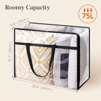 Lifewit 6 Pack Clear Clothes Storage Bags, 75L Plastic Blanket Storage Bag, Vinyl Foldable Moving Bags with Zipper, Closet Organizers and Storage Containers for Bedding, Duvet, Comforter