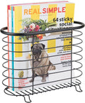 mDesign Newspaper and Magazine Rack for Bathroom, Office, Entryway - Matte Black