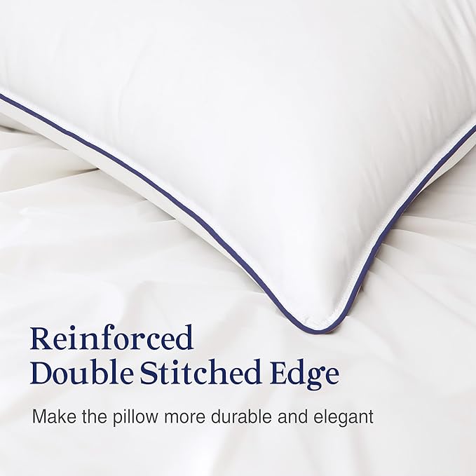 puredown® 24x24 Pillow Inserts Set of 2, Overfilled Down Alternative Euro Pillows with 100% Cotton Cover, Plush Fluffy Decorative Throw Pillows for Couch, Sofa, Bed and Home Decor