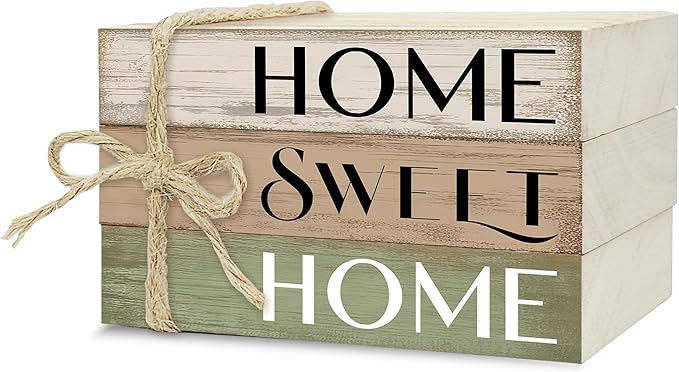 Mini Decorative Books For Home Decor, Small Wood Book Stack For Table Decor, Home Decor Book For Living Room Mantel, Farmhouse Stacked Books Decorative（L44）