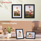 Lyeasw 4x6 Picture Frames Black Set of 15, Display Pictures 4x6 with Mat or 5x7 without Mat, Multi Photo Frames for Wall Hanging or Tabletop
