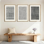 BINCUE Abstract Line Wall Art Set of 3 Modern Neutral Black Wall Decor Geometric Minimalist Artwork Framed Black Wall Pictures Abstract Black Wall Art Neutral Minimalist Artprints for Living Room Bedroom Office Bathroom 24"x36" Gift