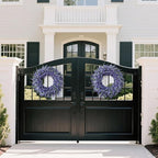 32" Lavender & Eucalyptus Wreath for Front Door, Porch, Window - Large Artificial Greenery Outdoor Wreath for Home, Farmhouse Decor - Spring, Summer, Fall, All Seasons (Purple)