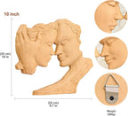 BGCOPPER Wooden Couple Statue, Abstract Couple Sculptures Ornament for Home Decor Women Gift for Anniversary Wedding (10 Inch)
