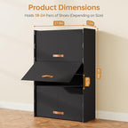 6-Tier Shoe Storage Cabinet with Hard Flip Doors, Fabric Cover, Holds 18–24 Pairs, Enclosed Dustproof Shoe Rack Organizer for Entryway, Closet & Bedroom, Shoe Shelf, Black, 27.8" x 12.0" x 41.9"