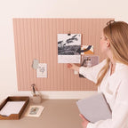 Large Felt Bulletin Board - Stylish Perfectly Sized 35" x 47" Cork Board Alternative for Office & Wall Decor – 12 Customizable Adhesive Tiles w/Golden Pins are Perfect to Display Your Photos