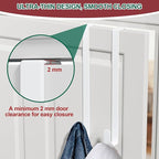 15" Reversible Wreath Hanger for Front Door, Fits Most Doors up to 1-3/4", Heavy Duty Steel Over The Door Hooks Hold up to 80 LBS for Spring & Easter Wreaths, Seasonal Door Decor, White 1 PC