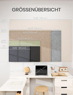Fluxynara Large Bulletin Board, 47.2" x 35.4" Cork Board Alternative with 24 Safe Removable Adhesive Tabs, Foldable Felt Pin Board for Home Office, Classroom, Bedroom,Entryway for Walls—Black