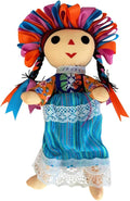 San Rafael Arcangel Mexican Lele Doll Muneca Mexicana de Trapo Artesanal Handmade Rag Doll Made with Traditional Colorful Ribbons Premium Quality Gift Colors May Vary 13 inch