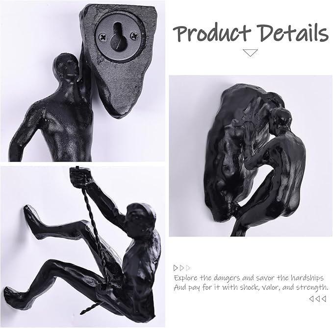 Set of 6 Climbing Men Wall Art Decor Sculpture,Nordic Modern Simplicity Decorative Wall Art, Climbing Man Sculptures,Home & Office Climber Gifts