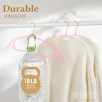 MIZGI Premium Clear Hangers (Pack of 50) Heavyduty- Pink Acrylic No Shoulder Bump Suit Hangers - Space Saving Clothes Hangers,Rounded Hanger for Coat,Sweater,Jackets,Pants