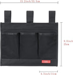 Zafit Hanging Bedside Caddy, Bedside Storage Organizer for Magazine, Phone, Remote control (Classic4 Pockets-Black)