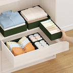 DIMJ Drawer Organizer Clothes, 15 Pack Dresser Organizer, Foldable Closet Organizers and Storage, Fabric Dresser Bins, Drawer Dividers for Nursery, Baby Clothes, Underwears, Sock (Green)