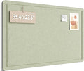 Fluxynara Bulletin Board, 35.4" x 23.6" Cork Board Alternative with 12 Safe Removable Adhesive Tabs, Foldable Felt Pin Board for Home Office, Classroom, Bedroom,Entryway for Walls—Sage