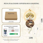 3D Art Wall Decor with Light, Art 3D Decor Wall Sculptures LED Modern Home Decors Picture Walls Light Chinese, Plug-in Power Supply, Gold T, 23x53IN