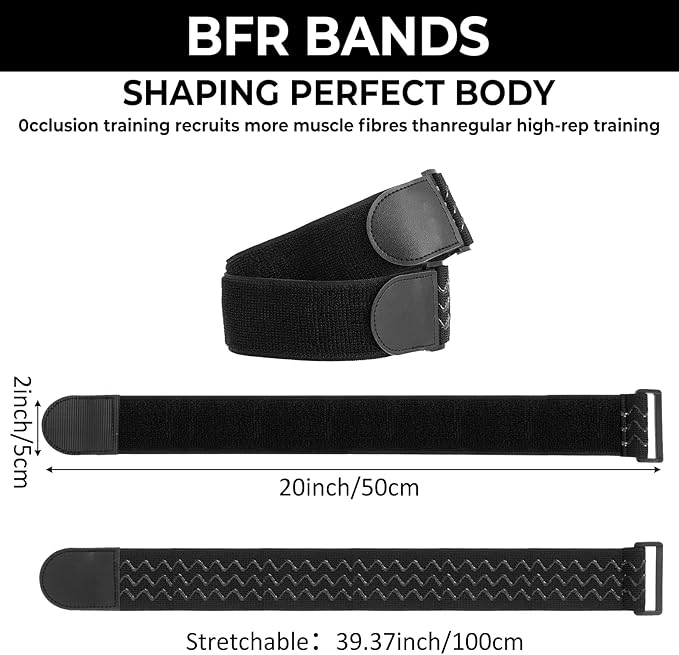 2 Pcs Occlusion Bands BFR Bundle Booty Bands Adjustable Best Fabric Resistance Bands Glutes Hip Building Blood Flow Restriction Bands for Women Exercising Butt Squat Thigh Fitness Legs Hip Building