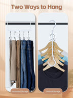 HOUSE DAY Closet Organizers and Storage, 8 Pack Magic Hangers Space Saving Clothes Hangers, Sturdy Plastic Hangers with 5 Holes for Wardrobe Closet Organization, College Dorm Room Essentials