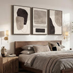 Large Framed Neutral Abstract Wall Art for Living Room, 3 Piece Black and White Canvas Prints Paintings Artwork for Walls, Modern Minimalist Pictures Wall Decor for Bedroom Dining Room Office 24x36 In