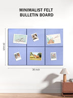 Hsurbtra Large Cork Board for Wall 36 x 24 Inch, 6 Pack Felt Bulletin Notice Board with Pushpins for Office Home School Farmhouse Wall Decor, Blue