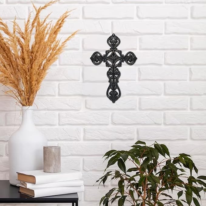 DreamsEden Metal Cross Wall Decor, Small Hanging Art Home Room Decoration, 8.5’’H