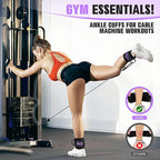 Ankle Resistance Bands with Cuffs, Resistance Bands for Working Out, Home Gym Workout Equipment for Women, Pilates Exercise, Hip, Leg, Glute Ankle Weights Training- Exercise Guides Included