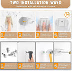 48 Pack Adhesive Hat Hooks for Wall, Super Strong Hat Rack for Baseball Caps, Hat Organizer Display for Home Decor, Hat Hangers Holder for Wall, Door, Closet, No Drilling - USA Patented (White)
